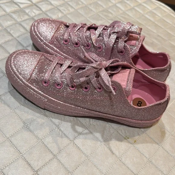 Converse Chuck Taylor All Star Low Pink Glitter Size 8 sneakers new - Picture 9 of 14